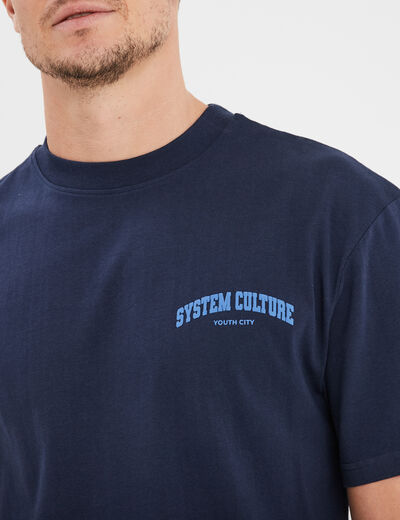 T-shirt oversize manches courtes Creeks bleu marine homme
