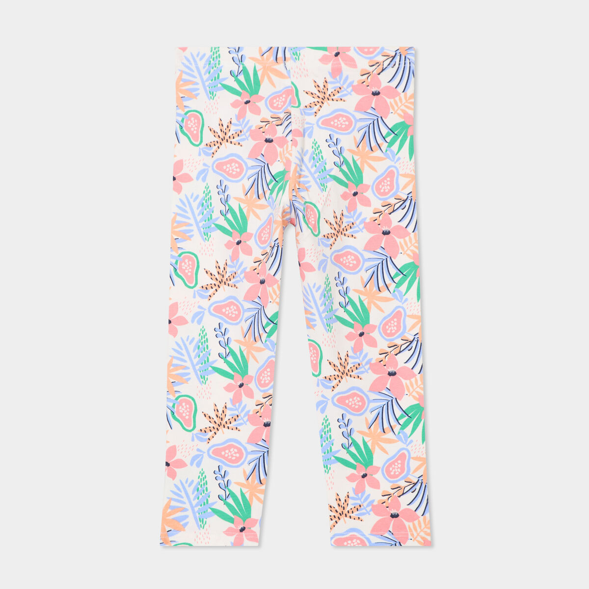 Legging 3/4 &eacute;lastiqu&eacute; coton ecru fille