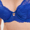 Soutien-gorge foulard padd&eacute; dentelle bleu electrique femme