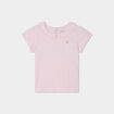 T-shirt col claudine manches ballons rose clair bébé fille