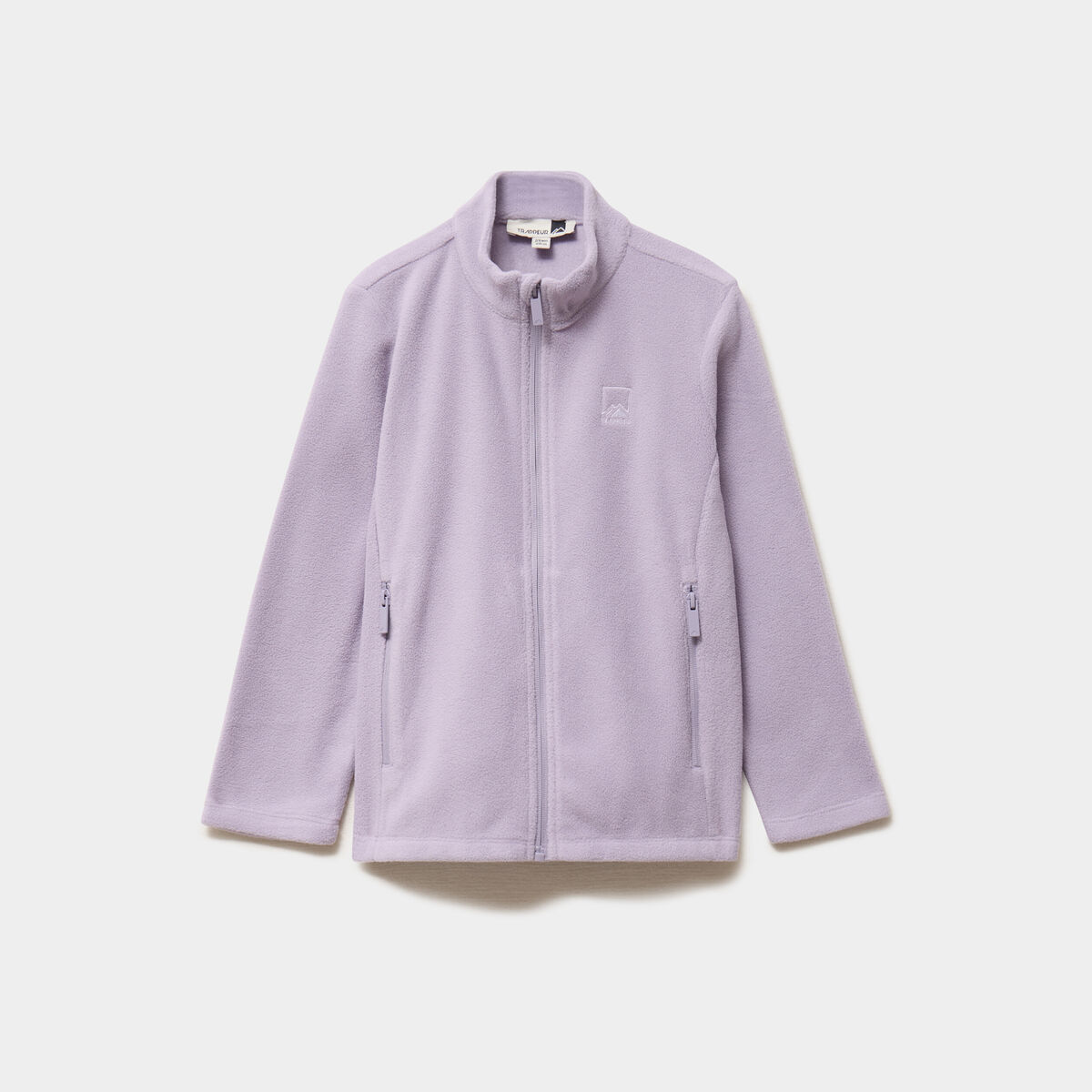 Gilet effet polaire zipp&eacute; col montant mauve fille