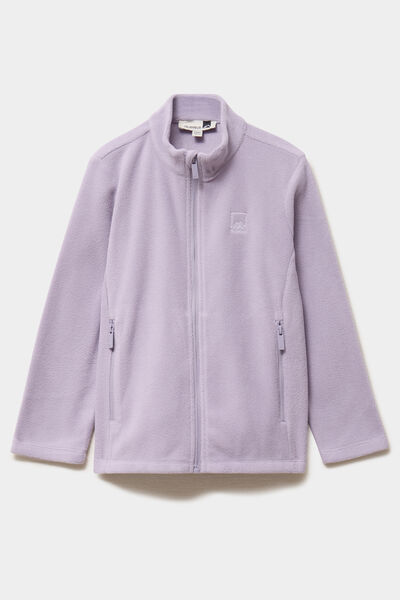 Gilet effet polaire zipp&eacute; col montant mauve fille