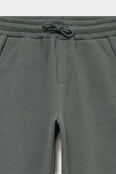 Pantalon de jogging confort doubl&eacute; vert kaki gar&ccedil;on