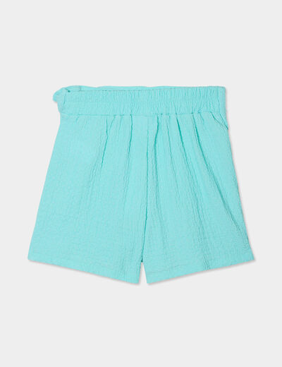 Jupe-short droite bleu turquoise fille