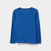 T-shirt col rond manches longues coton bleu garçon