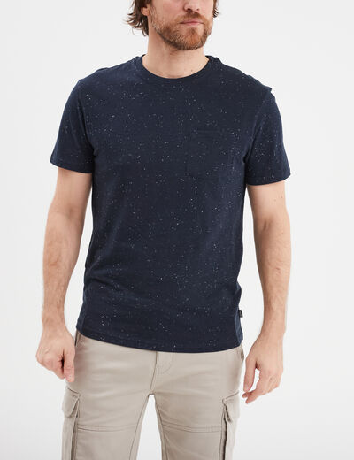 T-shirt coton manches courtes Creeks bleu marine homme