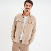 Surchemise manches longues beige moyen homme