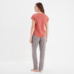 Ensemble pyjama col rond 2 pièces fluide gris femme