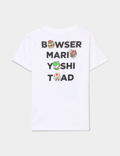 T-shirt manches courtes coton Mario blanc garçon
