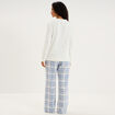 Ensemble pyjama effet polaire 3 pi&egrave;ces bleu femme
