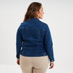 Veste courte en jean boutonn&eacute;e denim stone femme grande taille