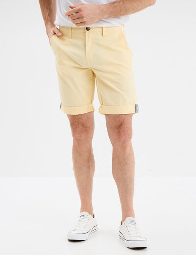 Short chino slim Creeks jaune clair homme