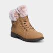 Boots col fausse fourrure sable femme