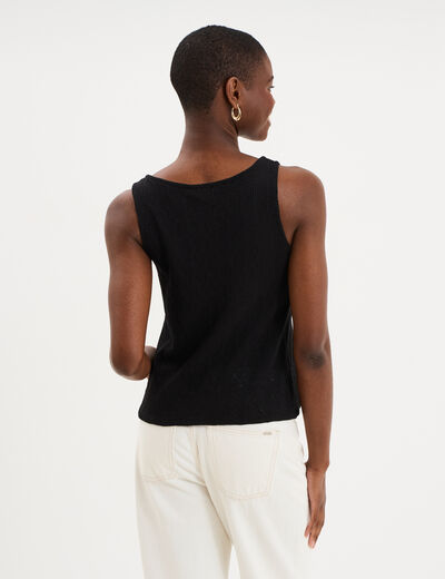 D&eacute;bardeur d&eacute;tails ajour&eacute;s noir femme