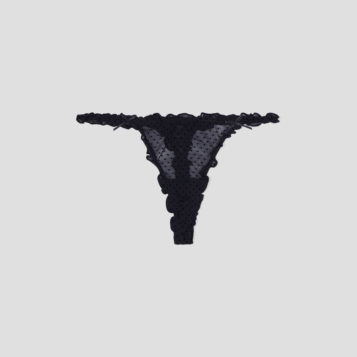 String en dentelle noir femme