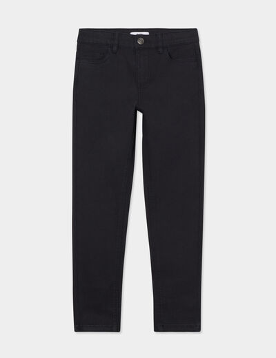 Pantalon skinny 5 poches coton noir fille