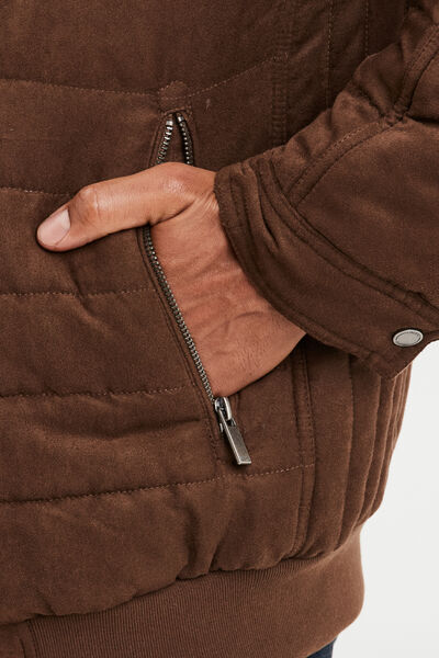 Blouson aspect su&eacute;dine zipp&eacute; Liberto marron homme
