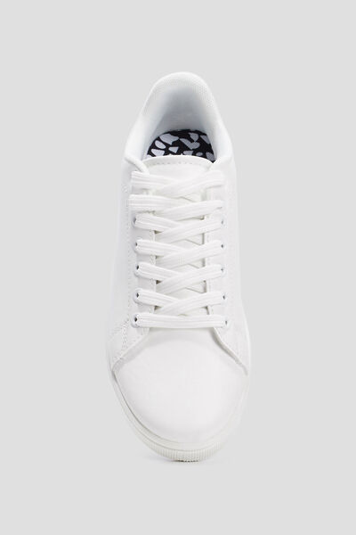 Tennis &agrave; lacets blanc femme