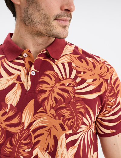 Polo jersey coton manches courtes bordeaux homme