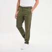 Pantalon chino droit stretch vert kaki homme