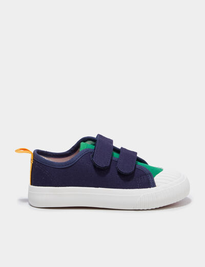 Tennis basses &agrave; scratchs bout renforc&eacute; multicolore gar&ccedil;on