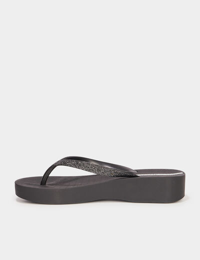 Tongs plateformes Ipanema noir femme