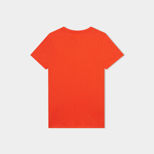 t shirt en coton manches courtes orange garcon T-shirt en coton manches courtes orange garçon