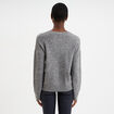 Pull col rond paillettes fils m&eacute;tallis&eacute;s gris femme