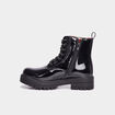 Bottines crantées vernies noir fille