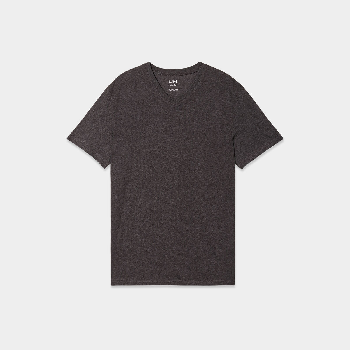 T-shirt droit col V gris foncé homme