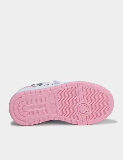 Tennis basses &agrave; scratchs Hello Kitty blanc fille