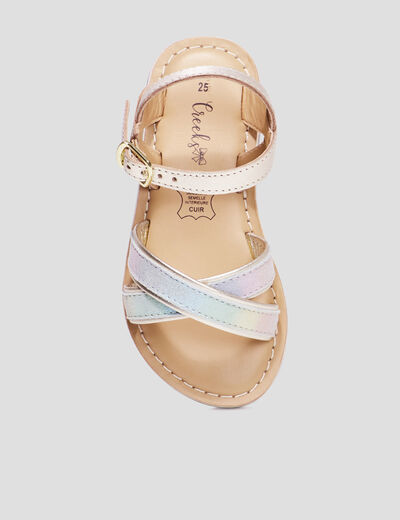 Sandales effet irisé en cuir Creeks multicolore fille
