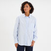 Chemise oversize 1 poche coton bleu ciel femme