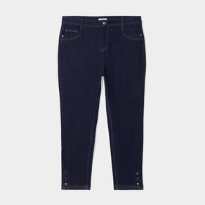 Jeans slim taille haute 7/8ème bleu femme grande taille