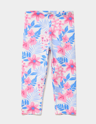 Legging 3/4 &eacute;lastiqu&eacute; coton ecru fille