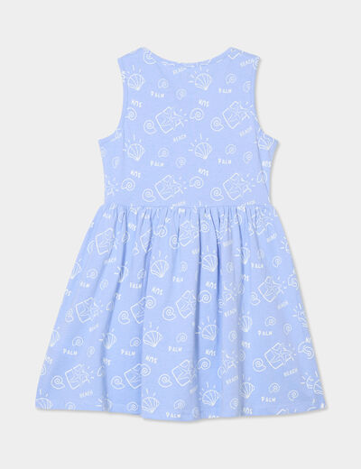 Robe patineuse sans manches coton bleu pastel fille