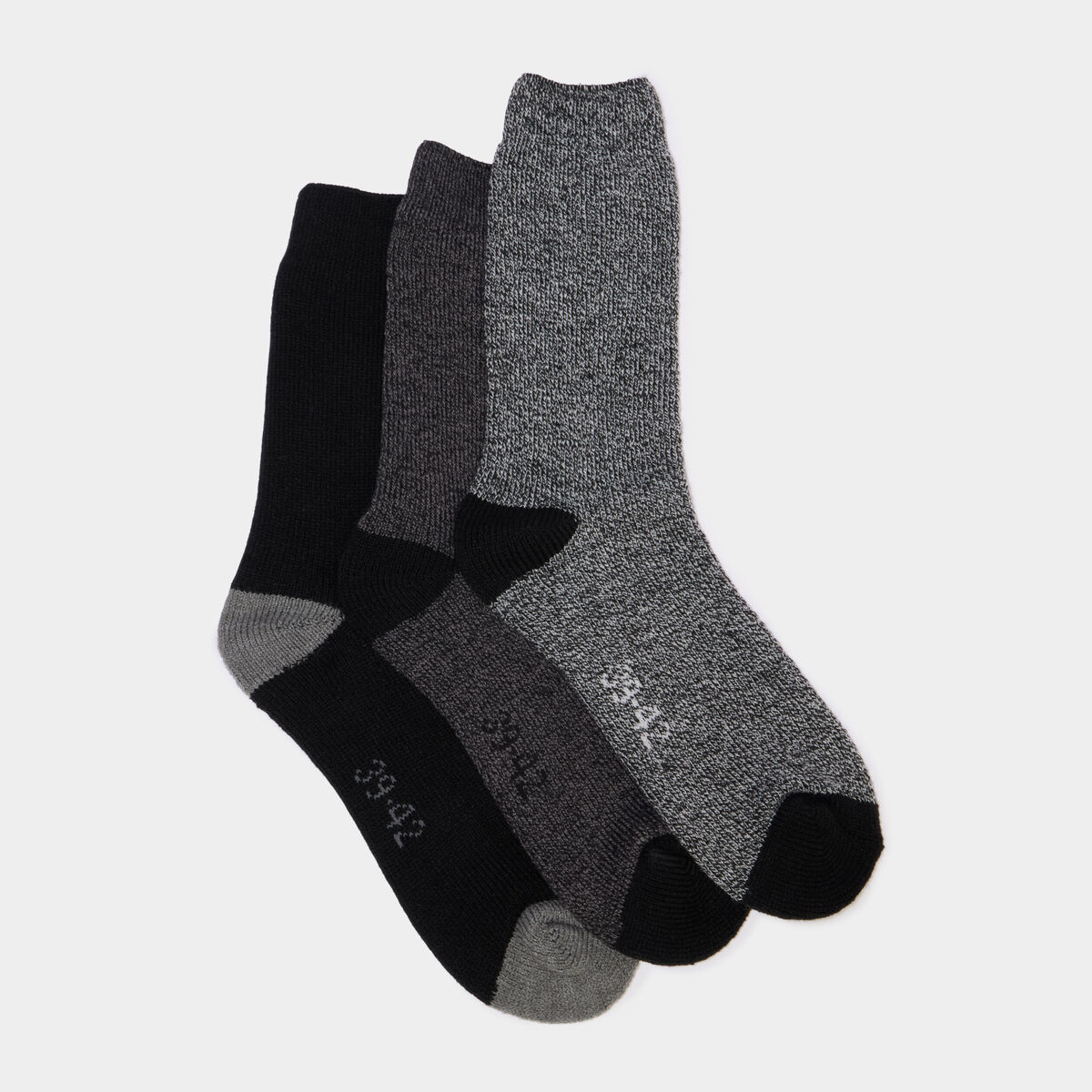 Lot 3 paires chaussettes noir homme