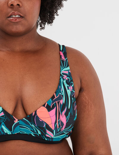Haut de maillot de bain triangle noir femme grande taille