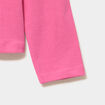 T-shirt coton manches longues à fronces rose fushia fille