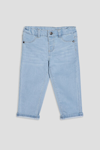 Jeans slim 4 poches taille ajustable denim bleach bébé garçon