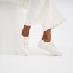 Tennis en toile basses &agrave; lacets blanc femme