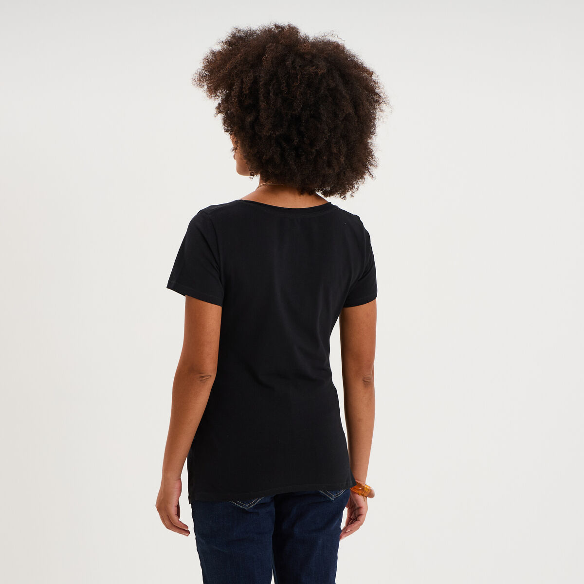 T-shirt grossesse manches courtes coton noir femme maternit&eacute;