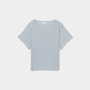 Haut de pyjama manches courtes bleu gris femme