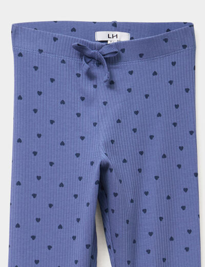 Legging côtelé coton bleu gris fille