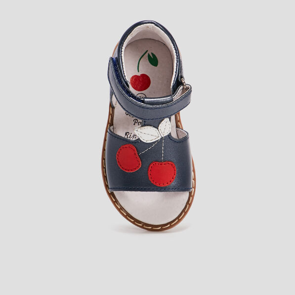 sandales en cuir bleu marine bebef Sandales en cuir bleu marine bébé fille