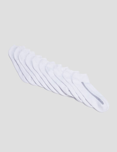 Lot 10 paires chaussettes blanc homme