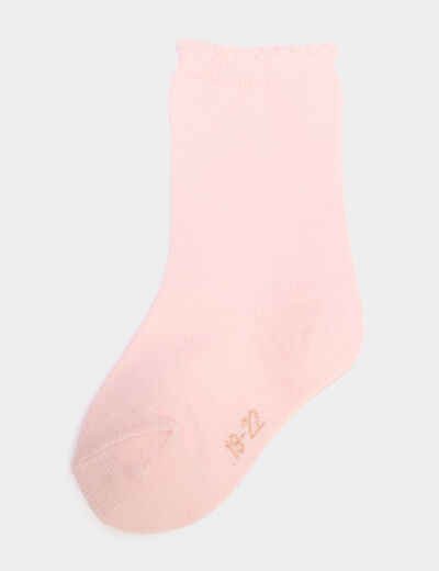 Lot 5 paires chaussettes rose b&eacute;b&eacute; fille