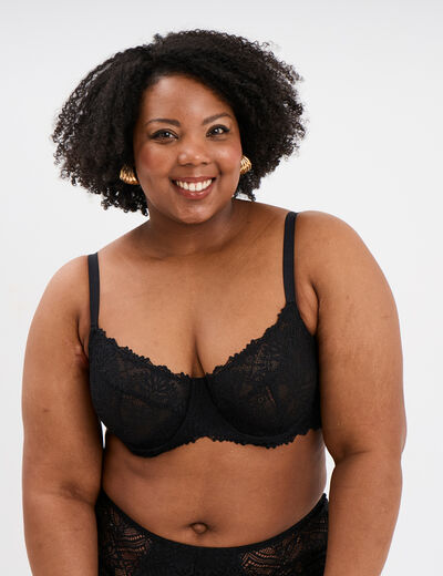 Soutien-gorge emboîtant dentelle noir femme grande taille