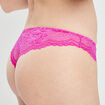 Tanga en dentelle rose fushia femme