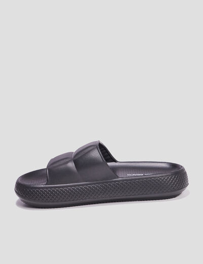 Mules compensées matelassés Wamea Beach noir femme